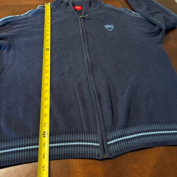 Vintage Mossimo Y2K Zip Up Sweater L Navy Blue  2000s grunge‎ - Picture 10 of 10